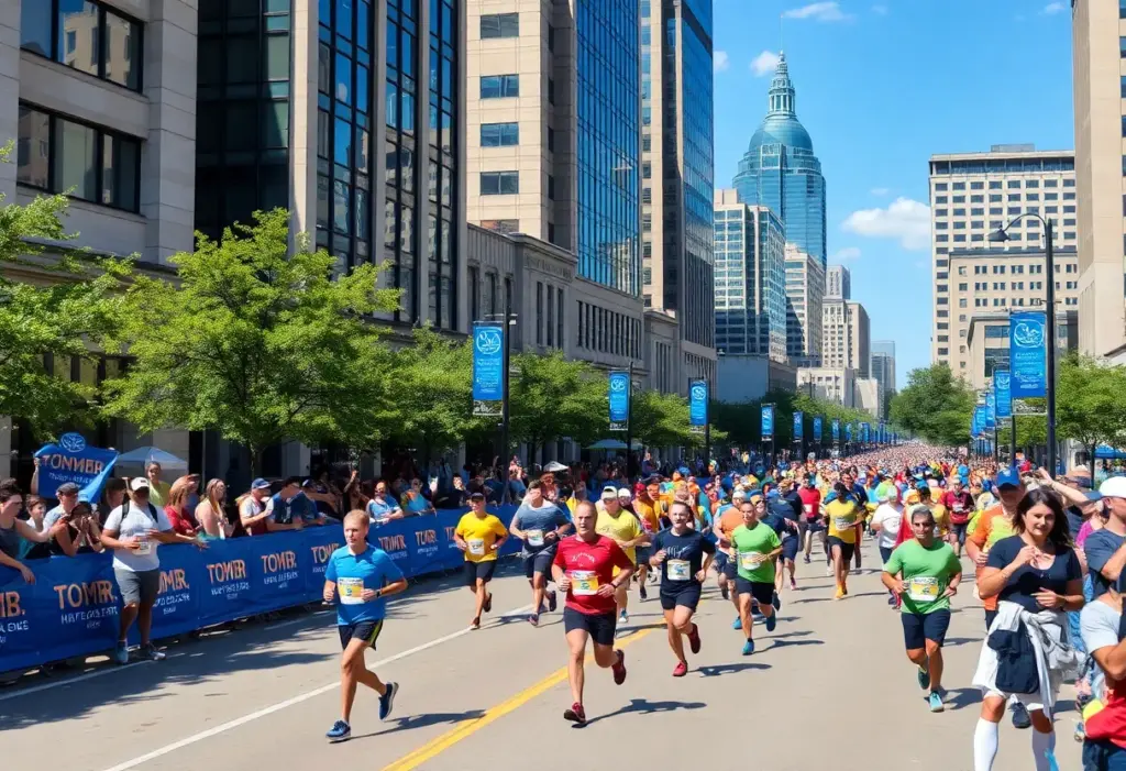 Runners participating in the Spurs Austin International Half Marathon in Austin, Texas