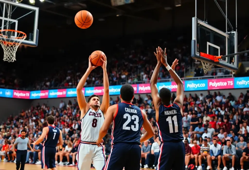 North Carolina Tar Heels basketball team playing against Notre Dame