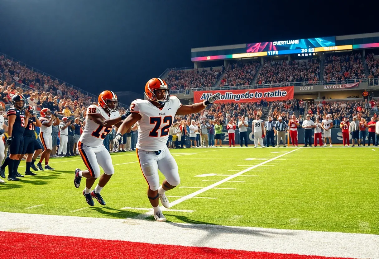 TCU celebrating victory in Alamo Bowl