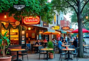 Diverse Texas restaurants in vibrant outdoor setting