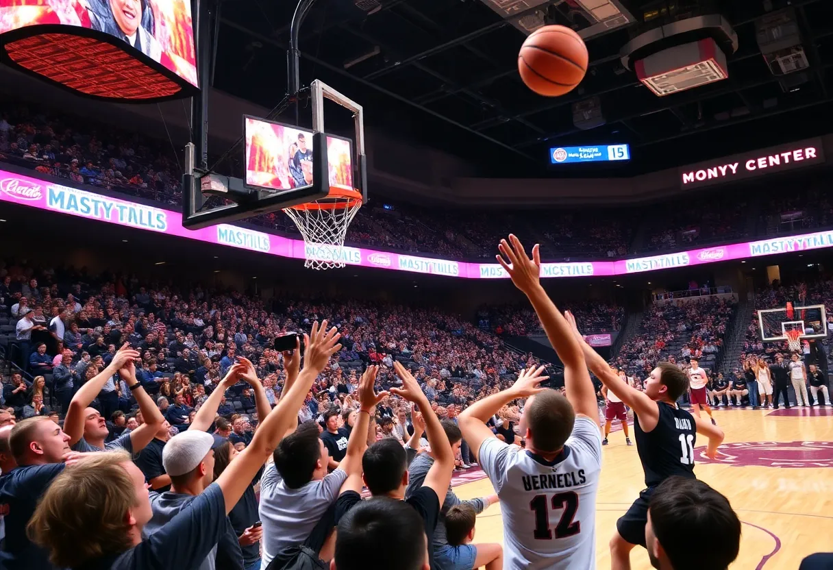 Texas Longhorns women's basketball team celebrating a win against Mississippi