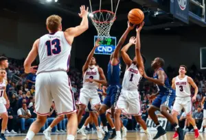 Texas Longhorns dominating Texas A&M in a basketball game