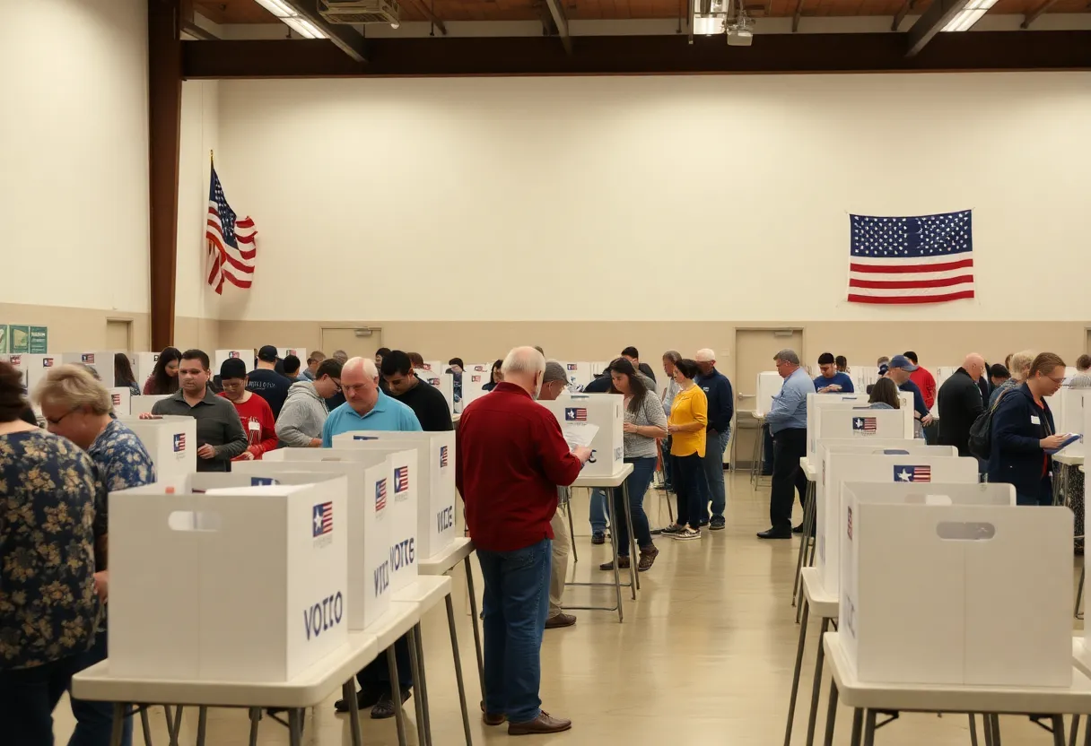 Voters participating in Texas elections