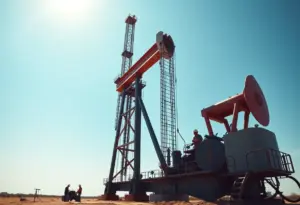 Workers at an oil rig in Texas