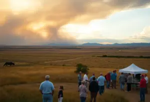 Landscape of Texas Panhandle under fire conditions with community initiatives.