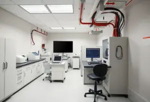 Modern semiconductor technician training facility with lab equipment