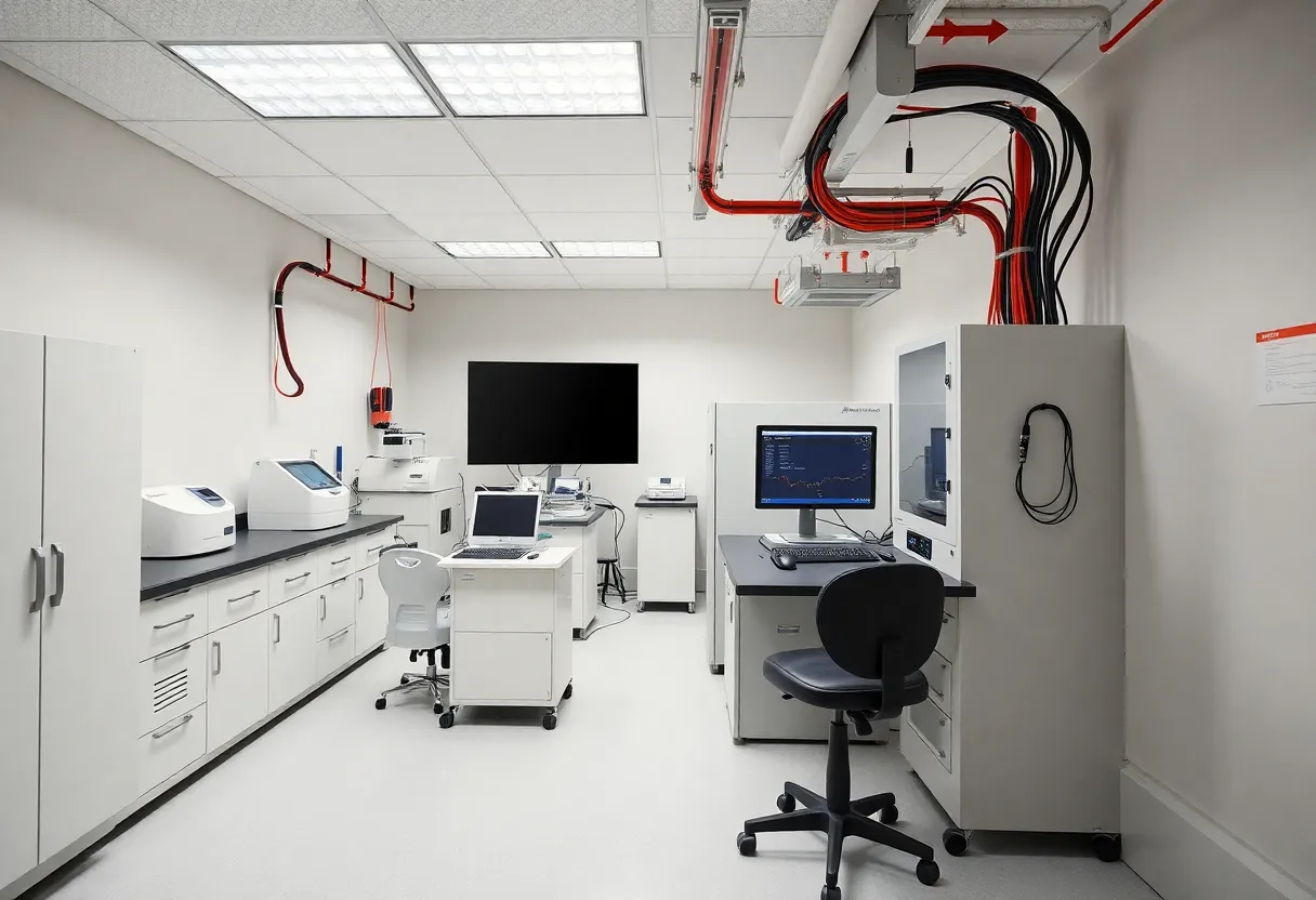 Modern semiconductor technician training facility with lab equipment