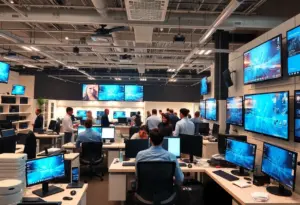 Showroom of office technology solutions with diverse equipment