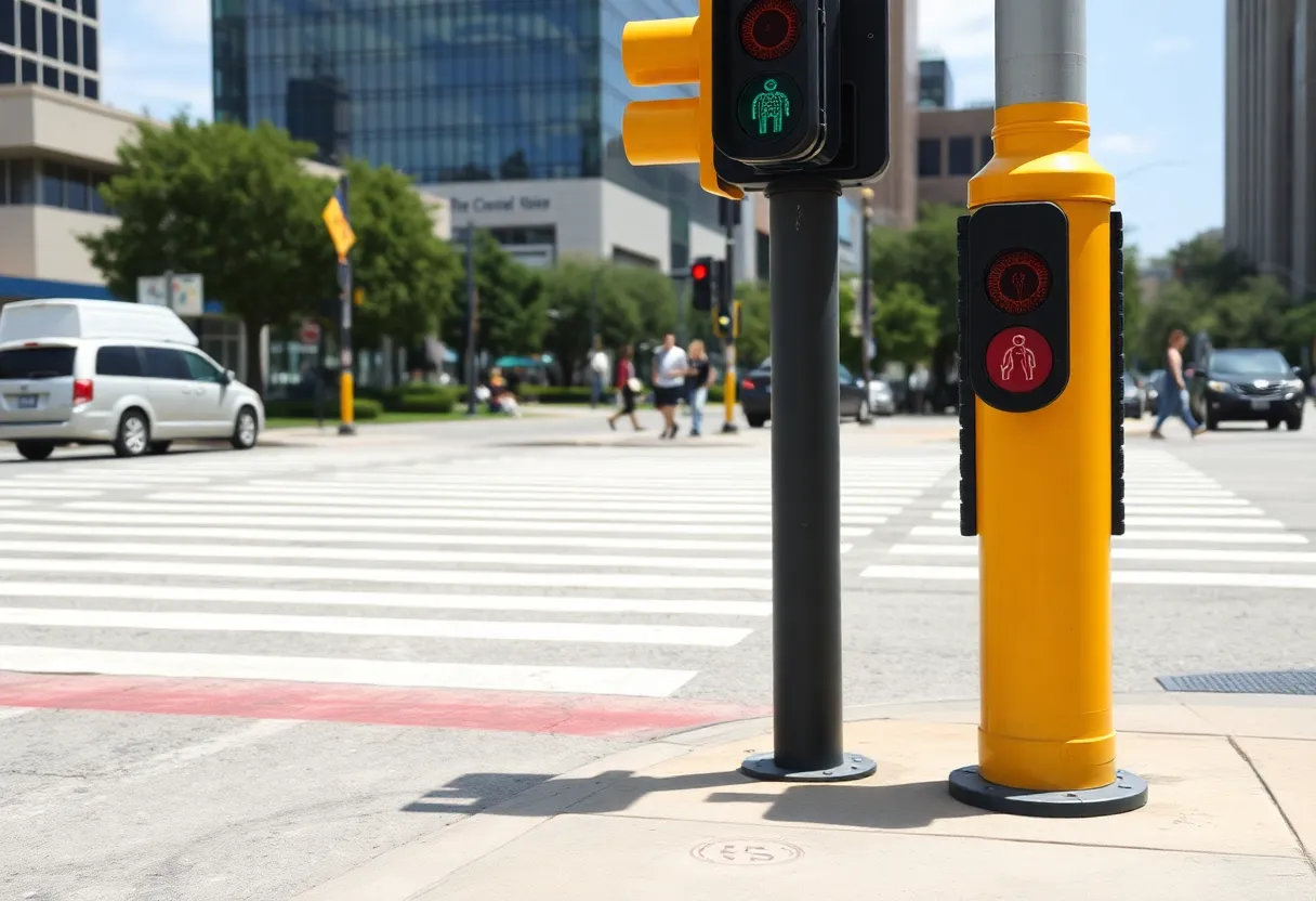 Crosswalk buttons in Austin with audible cues.