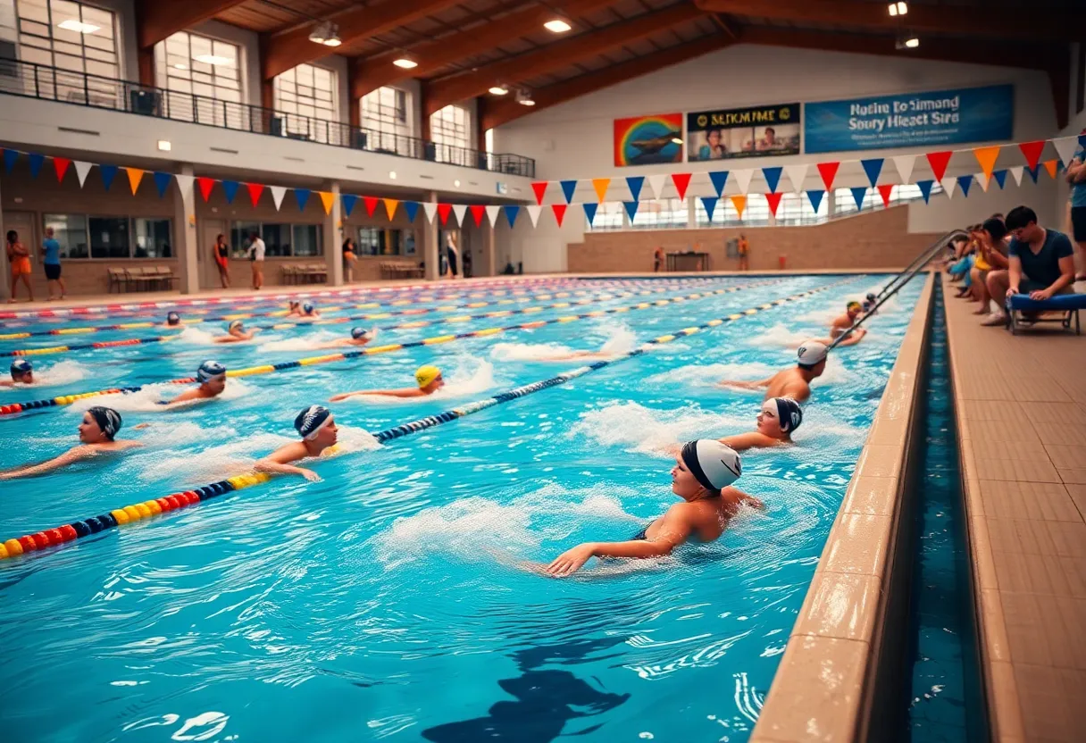 Swimmers competing in the USA Swimming Pro Swim Series event