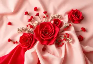 A tribute image representing the legacy of haute couture featuring elegant designs and the color red.