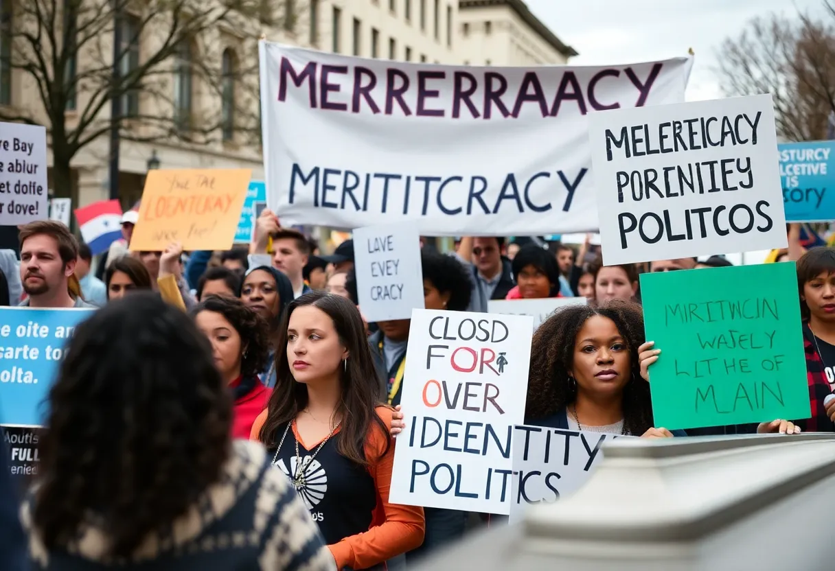 Supporters of Wesley Hunt holding up signs at a political rally.