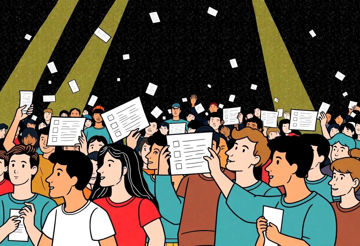 A group of people discussing around a table, symbolizing the task force for fairness in fan events.