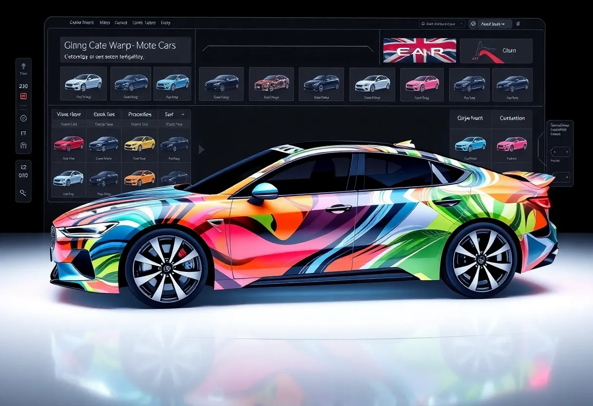 AI vehicle wrap visualization platform with customizable features