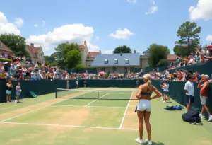 Tennis court with vibrant atmosphere during the ATX Open.