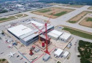 Ongoing construction of West Infill expansion at Austin Airport