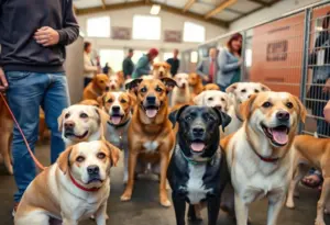 Medium and large dogs at the Austin Animal Center awaiting adoption