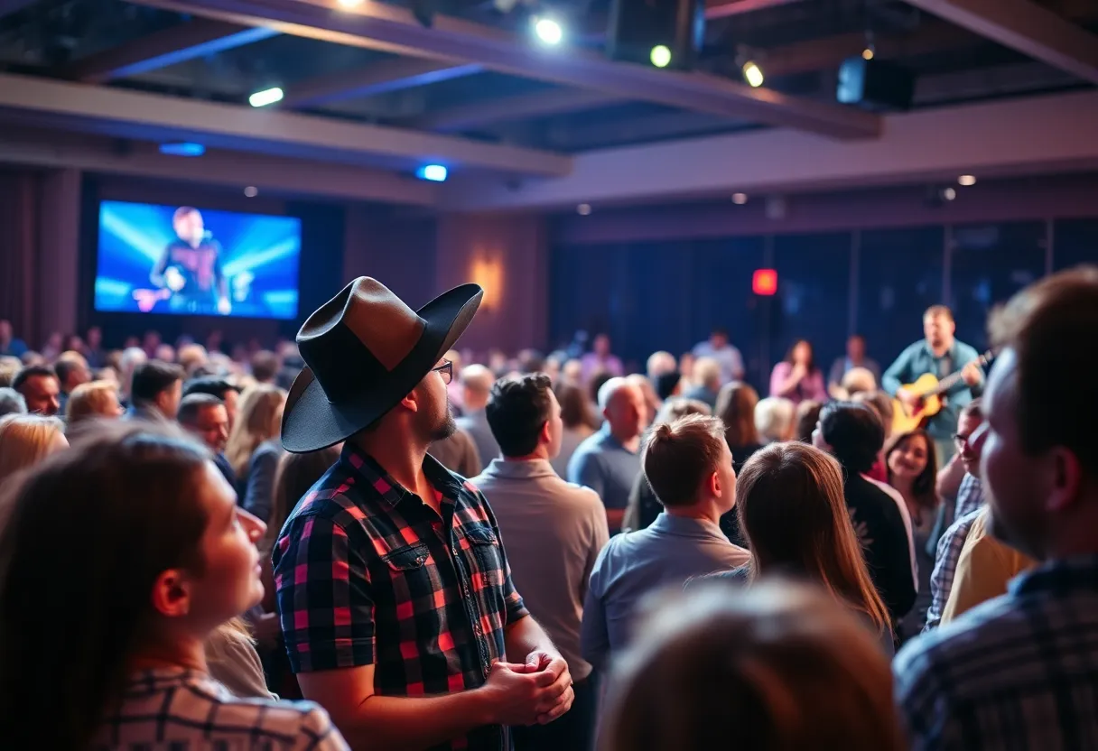 Audience enjoying a live music performance featuring country artists in Austin.