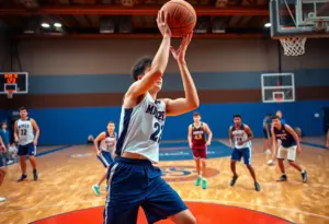 Austin Goosby in action on the basketball court