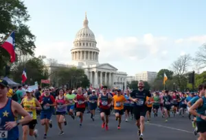Runners participating in the Austin TX Marathon