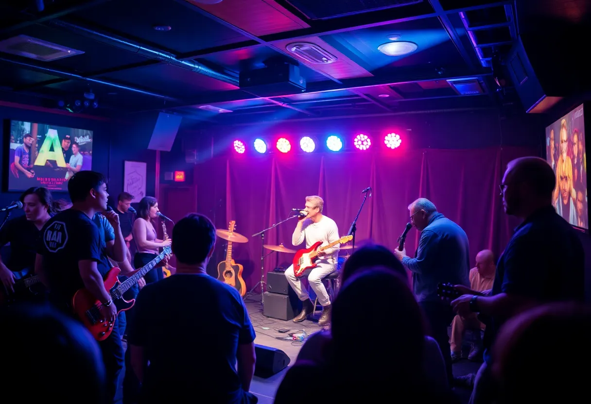 Local musicians performing at the Austin Music Awards.