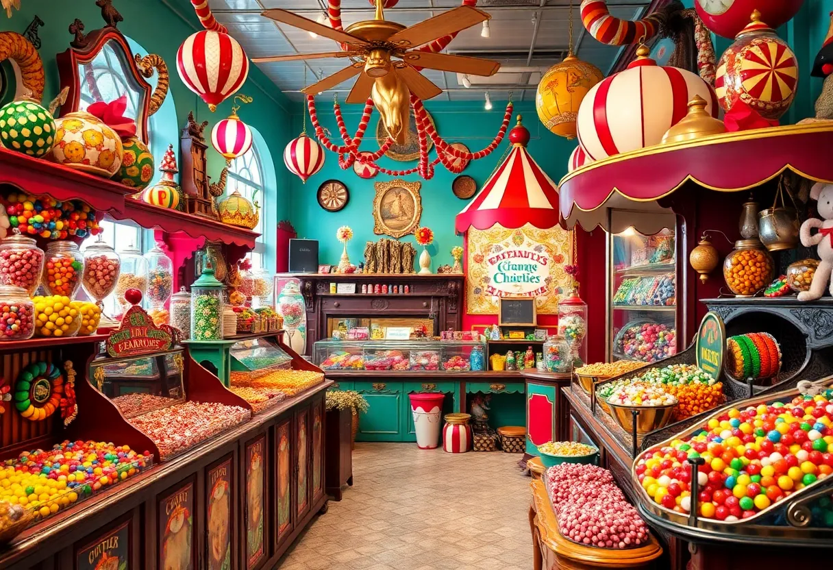 Interior of Big Top Candy Shop in Hyde Park showcasing a variety of candies