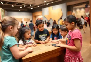 Families enjoying activities at the Bullock Texas State History Museum