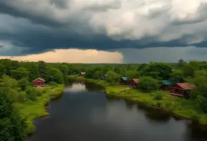 Camp Mystic Campground under stormy weather