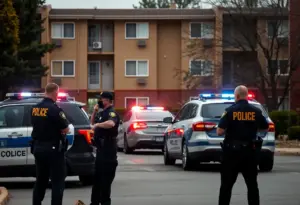Police activity at an apartment complex following an armed home invasion