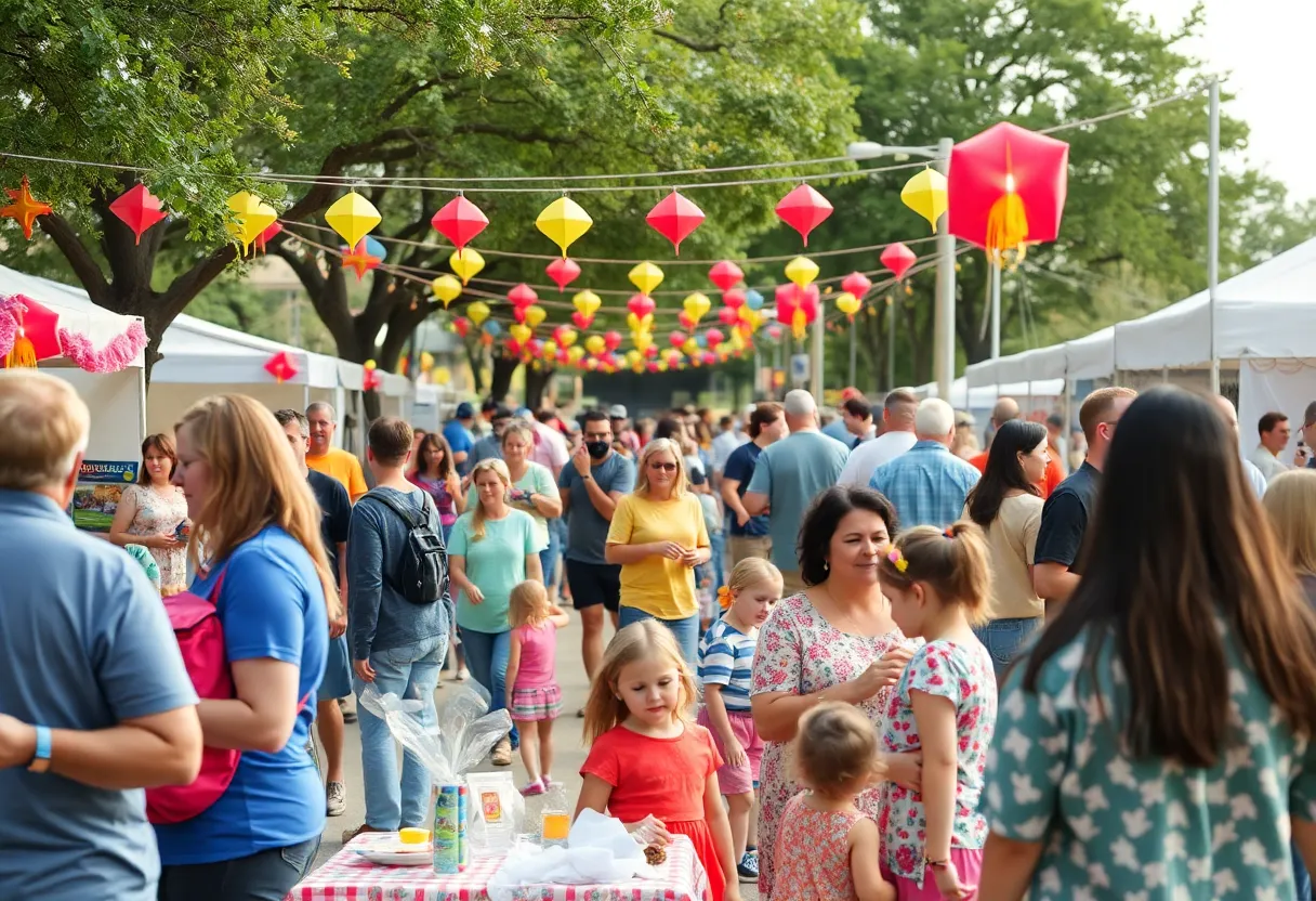 Families celebrating at a Cedar Park community festival