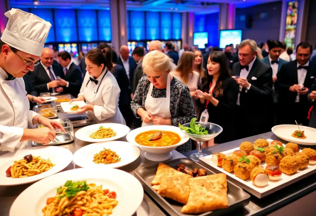 Attendees enjoying gourmet food at the CultureMap Tastemaker Awards.