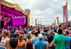 Crowd enjoying a music festival in Dallas-Fort Worth