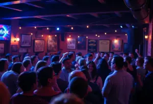 Audience enjoying a live music performance at a local venue