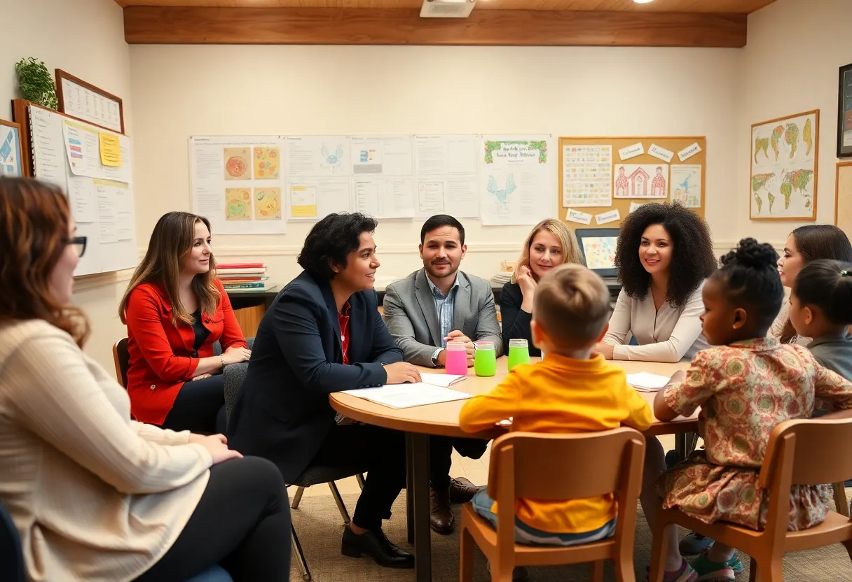 Meeting of the Early Childhood Education Task Force with professionals discussing policies.