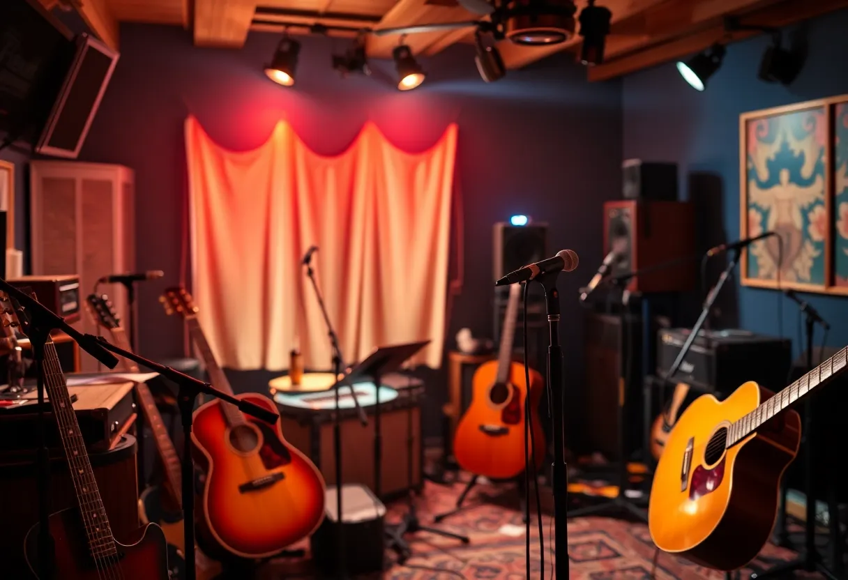 Music studio representing Ella Langley and Wyatt Flores collaboration