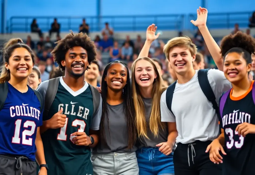 Student-athletes engaging in a collegiate sports event