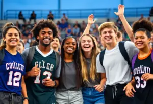 Student-athletes engaging in a collegiate sports event