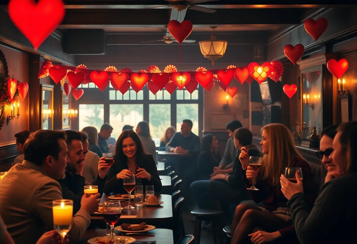 Romantic atmosphere at Foxy's Proper Pub during Valentine's Day