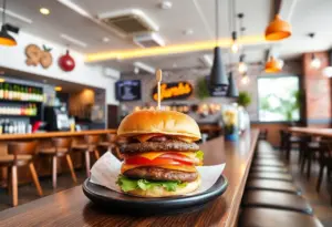 New Hopdoddy Burger Bar location in San Antonio showcasing the dining area.