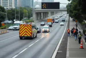 Traffic disruption on I-35 due to pedestrian accident