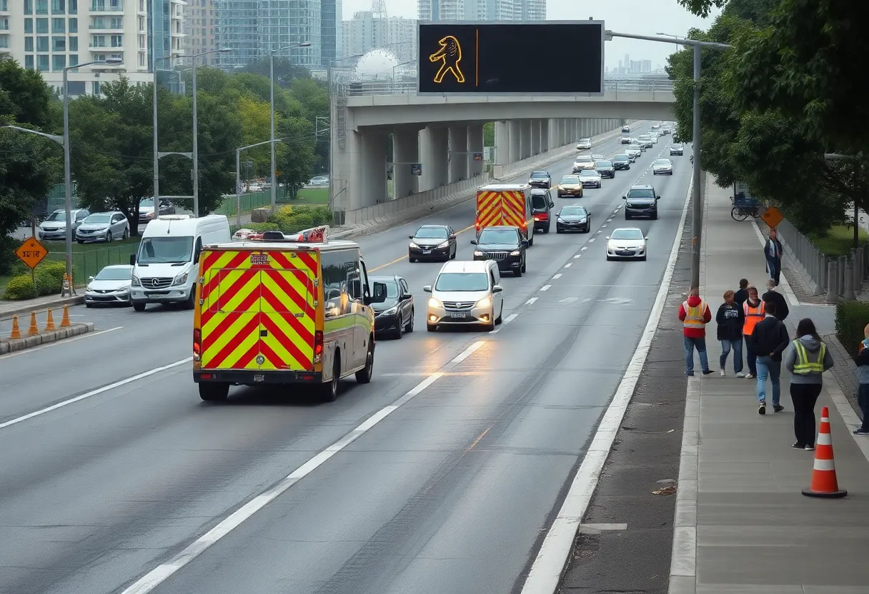 Traffic disruption on I-35 due to pedestrian accident