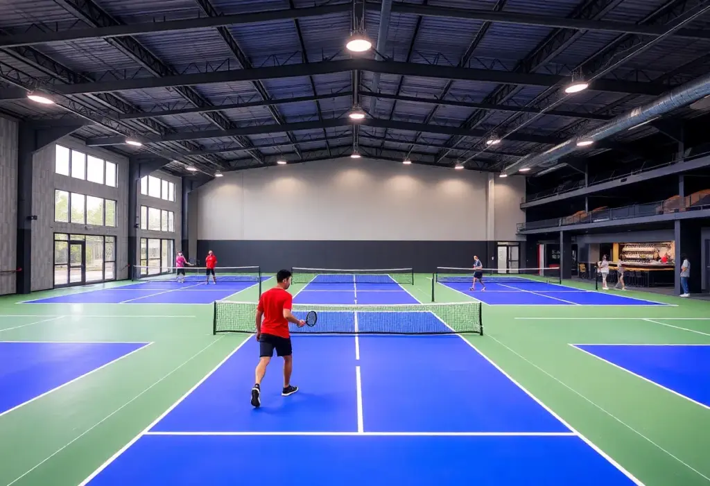 Modern indoor padel courts at Padel Society in Austin