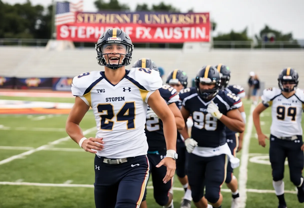 Celebration of Jathen Johnson's signing with Stephen F. Austin University