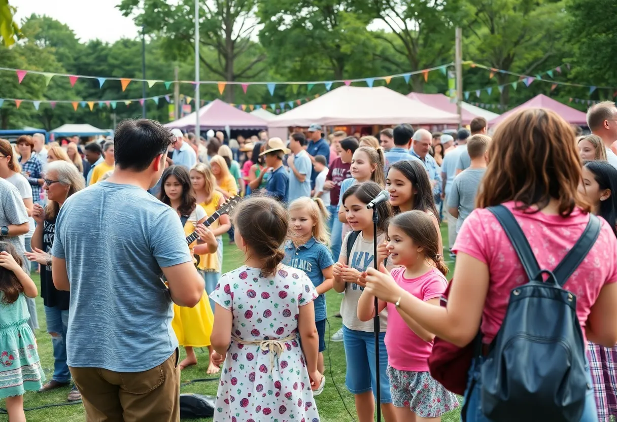 Community members enjoying the Love Our City Fest at Mueller Lake Park