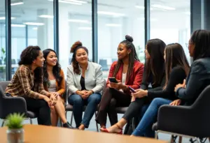Young professionals participating in a mentorship program.