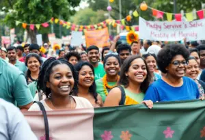 Community gathering celebrating MLK Day in Central Texas