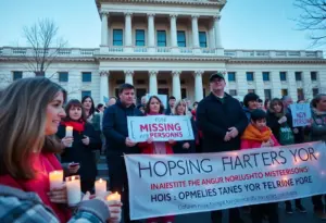 Families and supporters gather at the Texas State Capitol for National Missing Persons Day.