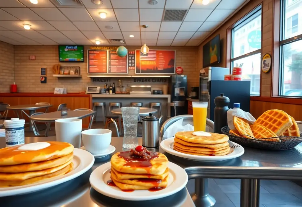 New restaurant interior with breakfast dishes in New Braunfels