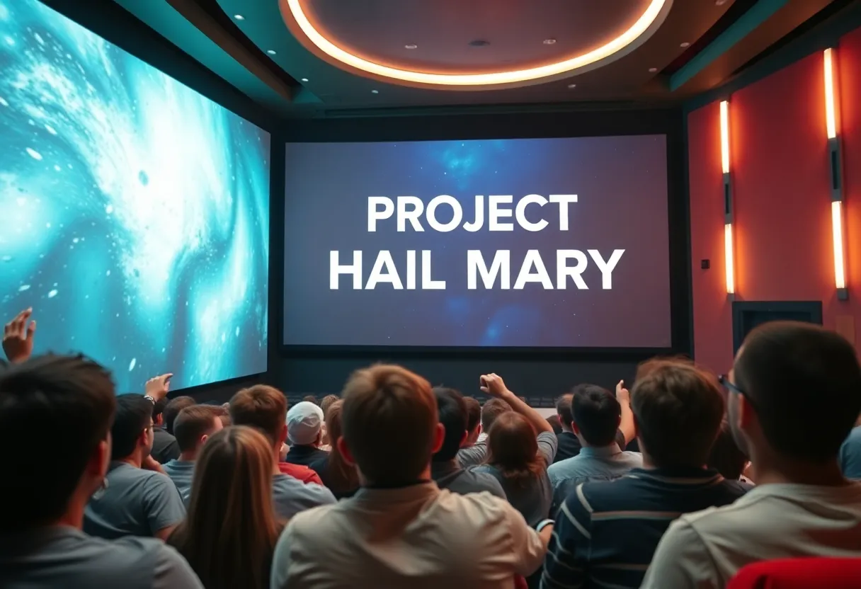Audience at the advance screening of Project Hail Mary
