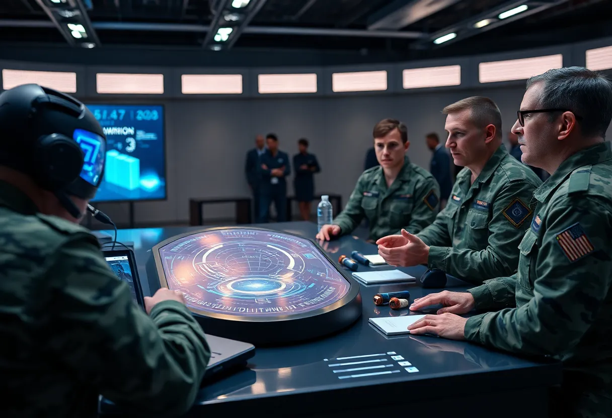 Military personnel at CEL26 conference showcasing AI innovations